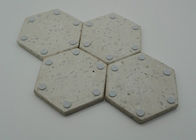 Hexagonal Terrazzo Coasters Set Diameter 11cm Backside With Rubber Pads