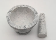 Customized Natural Stone Mashing Bowl Well Designed Nice White With Vein