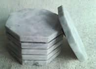 Set 6 Solid Plain Stone Coasters Octagon Eight Sided White Color With Vein