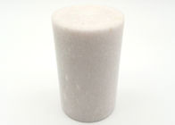 Polished White Marble Candle Holders Round Cylinder Durable Heat Resistant