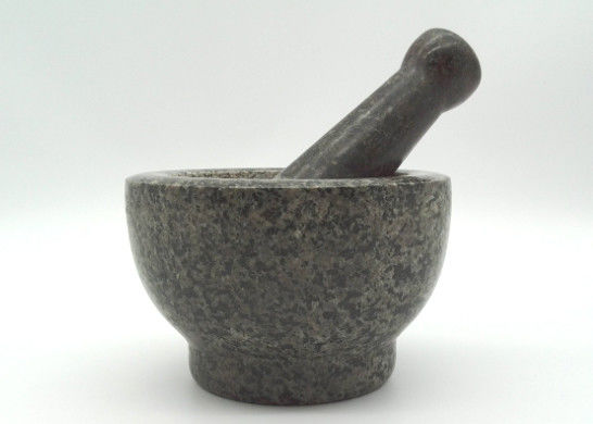 Reliable Stone Mortar And Pestle Set 100% Solid Granite Round With Base
