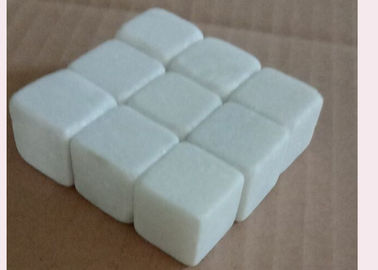 White Surface Honed Cubic Whisky Stone , Whiskey Cooling Stones 9 Pieces 2x2x2cm