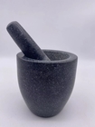 Round Solid Granite Stone Mortar And Pestle Rough Smooth Inside