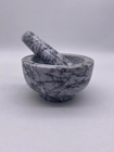 Natural Solid Marble Stone Mortar And Pestle Moisture Resistant