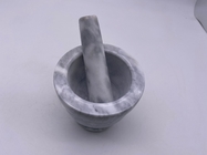 Round Solid Marble Stone Mortar And Pestle Moisture Resistant