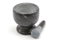 Black Marble Stone Mortar And Pestle Set For Spices Grinder Moisture Resistant