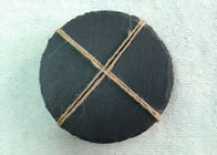4 Pieces Slate Round Stone Coasters Eco Friendly For Hotel / Restaurant