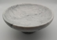 10 Inch Solid Stone Serving Bowl , Real Marble Fruit Bowl With Stand