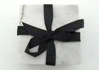 Marble White Plain Stone Coasters No Pollution Insulated With Back Pad