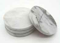 Round Natural Stone Coasters Set 4 Easy Cleaning For Household Living
