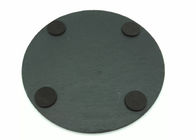 Black Round Slate Placemats Diameter 22cm Natural Surface Eco Friendly