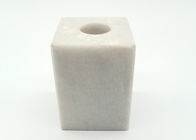 Square Stone Pillar Candle Holders Polished Finish Surface Moisture Resistant