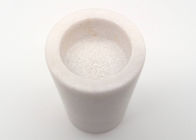 Polished White Marble Candle Holders Round Cylinder Durable Heat Resistant