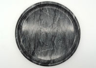Hotel Natural Round Marble Serving Tray Black Polished Environment Friendly