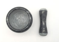 Custom Made Stone Mortar And Pestle , Stone Bowl And Grinder Black Color