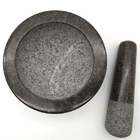 Polished Granite Stone Mortar And Pestle Mortar Round Spices Press Grinder