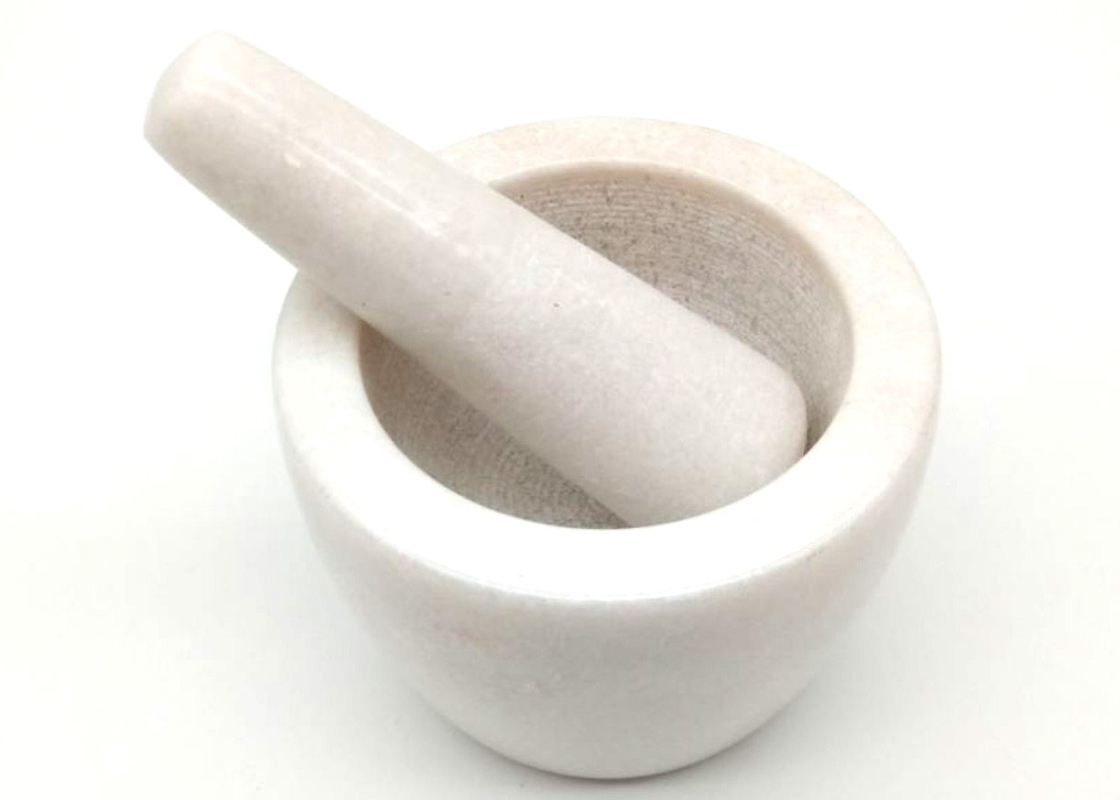 Home Kitchen Marble Stone Mortar And Pestle Set Spice Herb Grinding Bowl