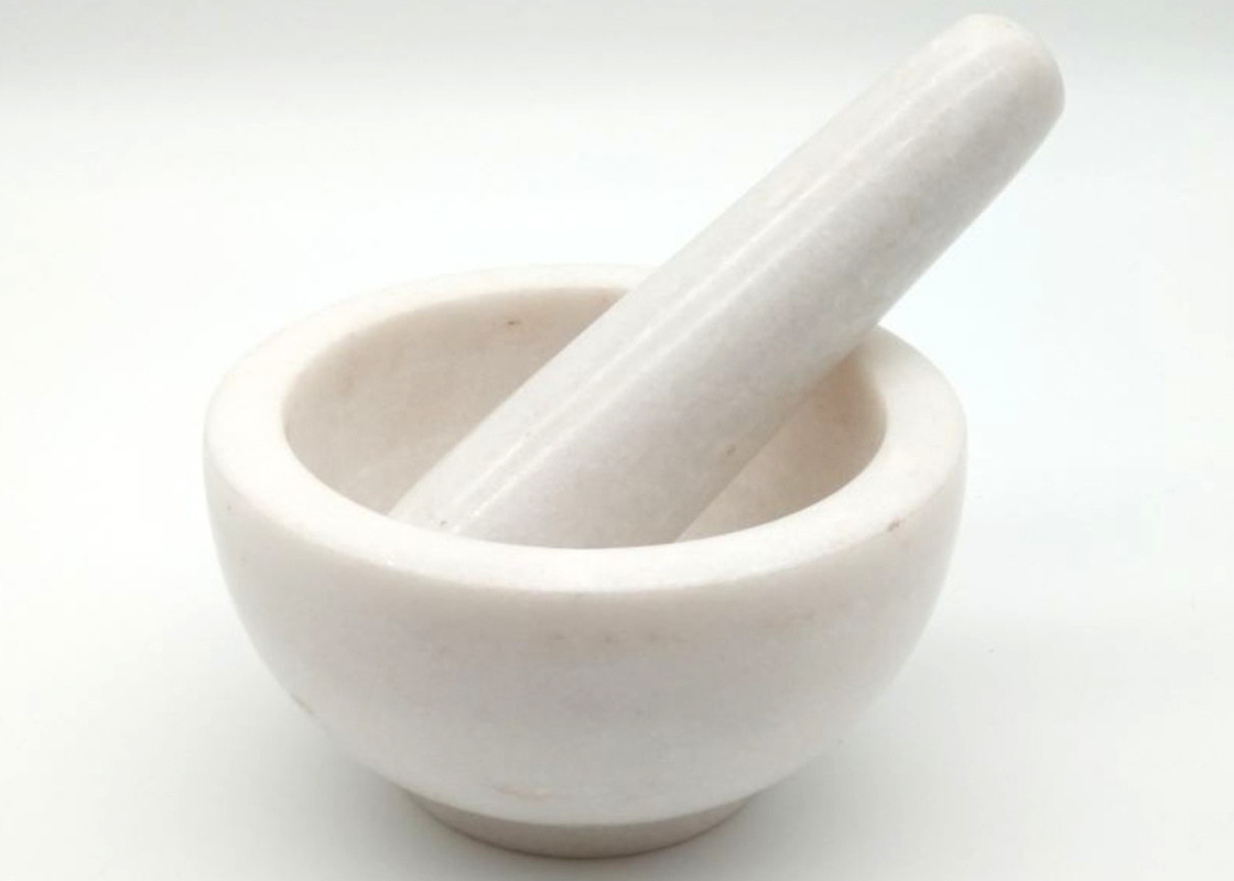 Marble Stone Mortar And Pestle Set With Base Kitchen Tools Garlic Spice Masher