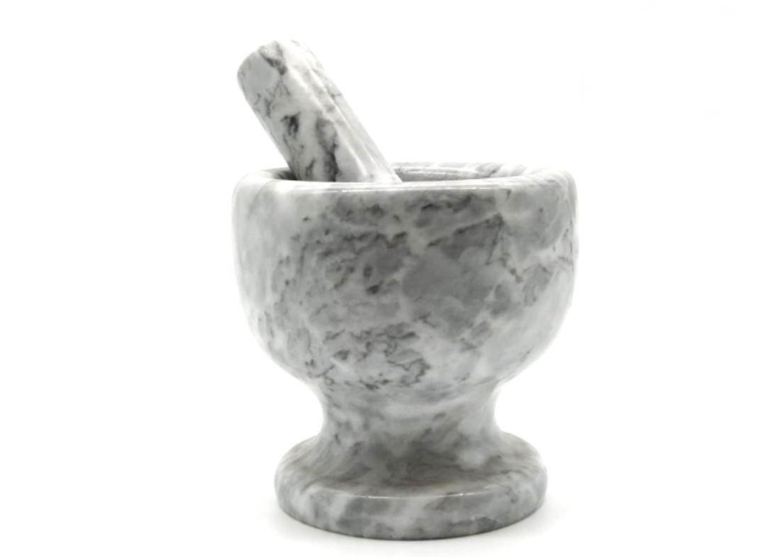 Marble Stone Mortar And Pestle Pill Crusher Grinder Herb Bowl Food Safe