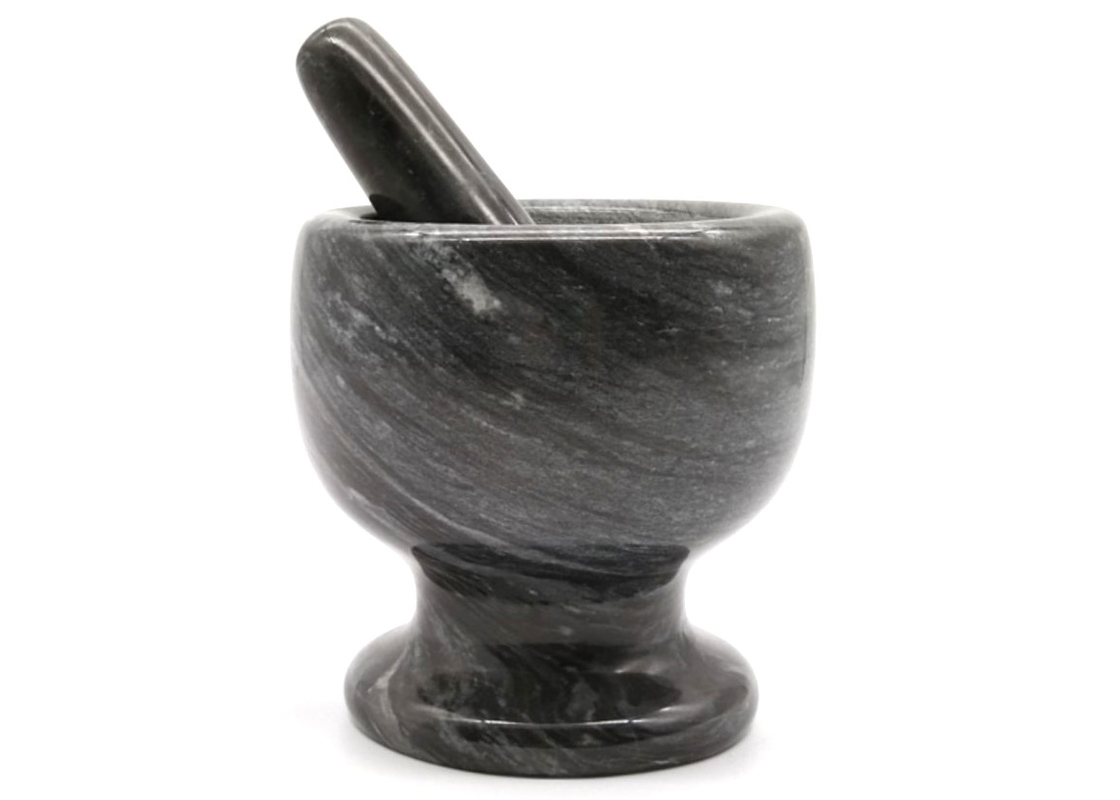 Natural Marble Stone Mortar And Pestle Set Kitchen Spices Grinder