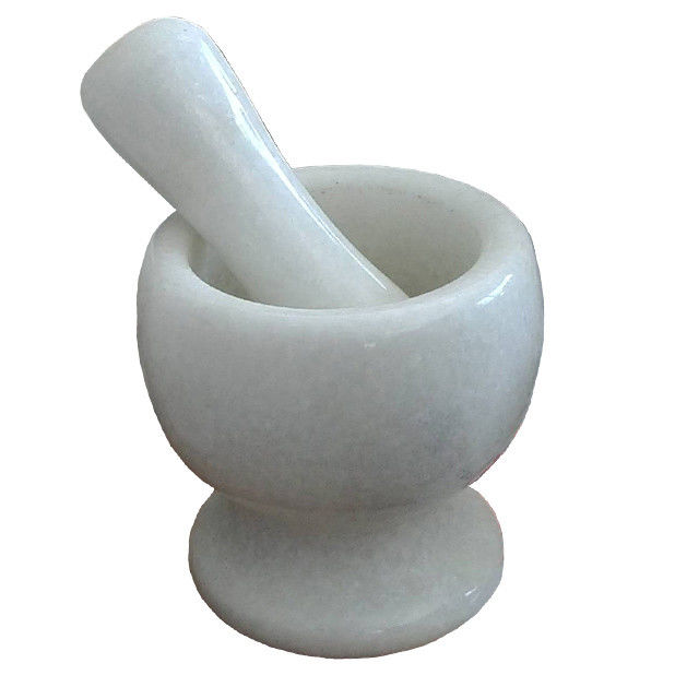 Kitchenware Marble Stone Mortar And Pestle Grinder White