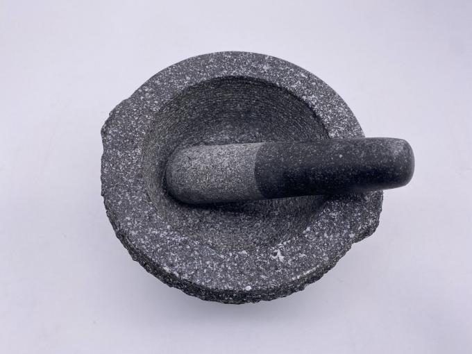 Marble Granite Stone Mortar And Pestle Rough Smooth Inside Pitted Outside